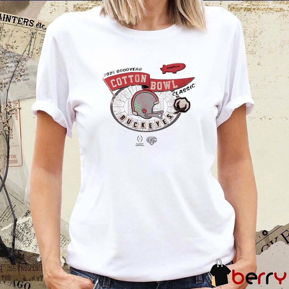 Ohio State Buckeyes NCAA 2025 Goodyear Cotton Bowl Classic Playoff Semifinal Helmet Stadium t-shirt