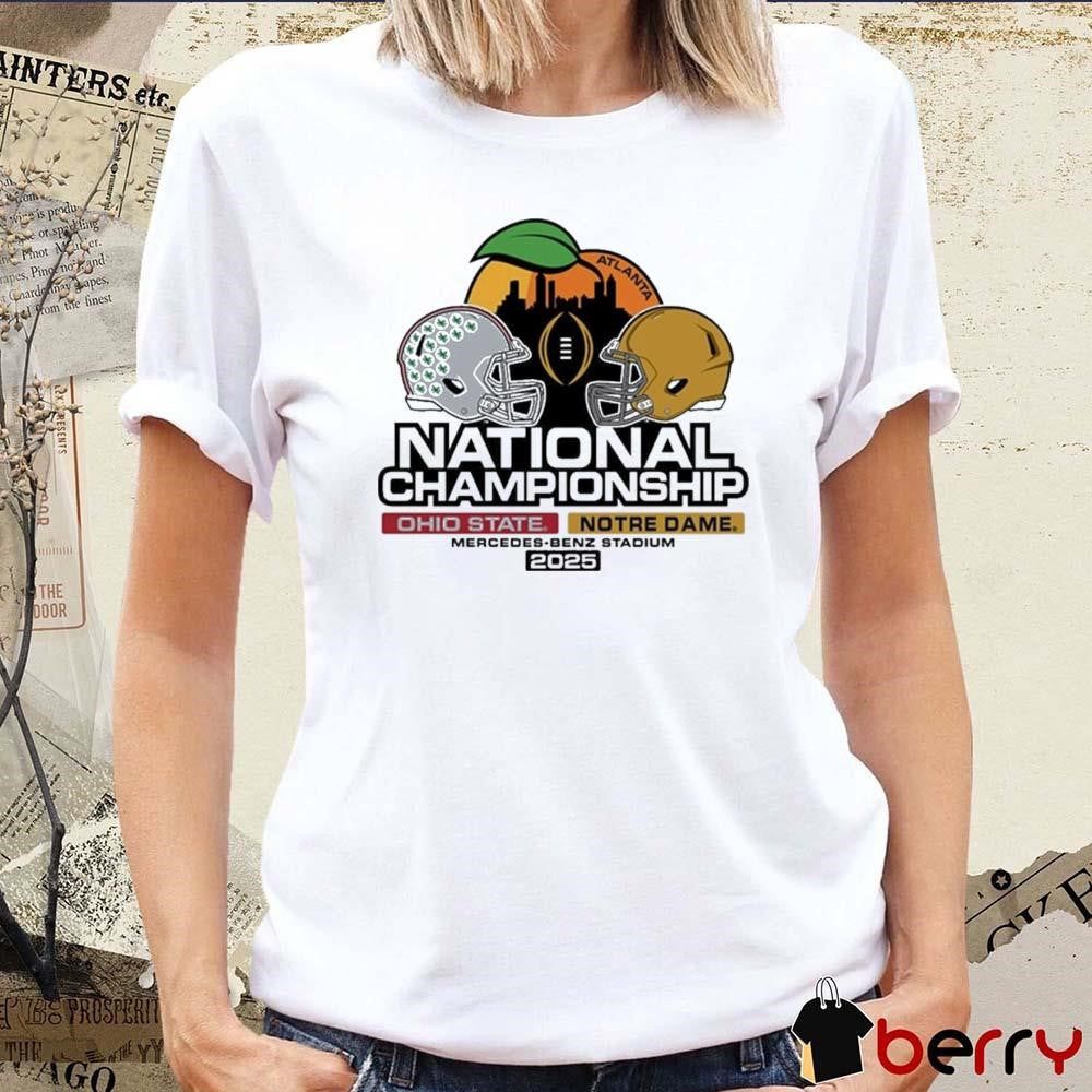Ohio State Buckeyes Vs Notre Dame Fighting Irish NCAA 2024 National Championship Game Bound Head to Head Atlanta Helmet t-shirt