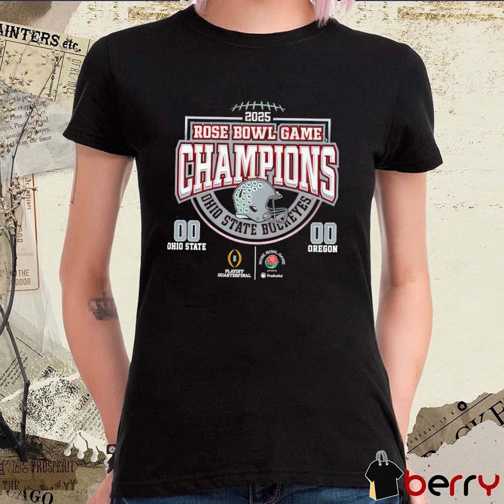 Ohio State Buckeyes Vs Oregon Ducks Score Football 2025 Rose Bowl Game Champions NCAA t-shirt