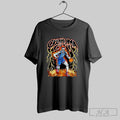 Official Oklahoma City Skeleton Dribbling Basketball On Burning Court Posters Black