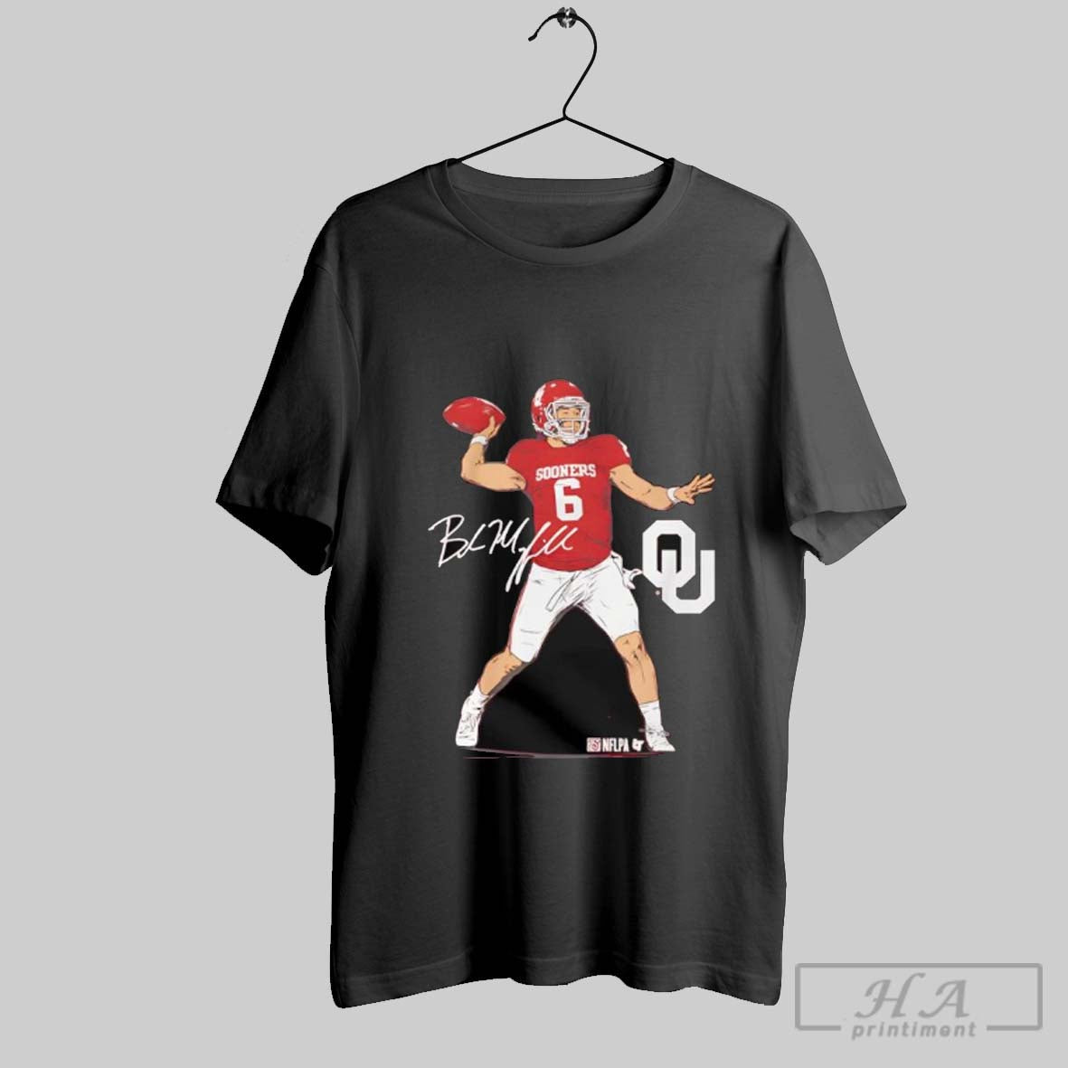 Official Oklahoma Football Baker Mayfield Superstar Pose Signature
