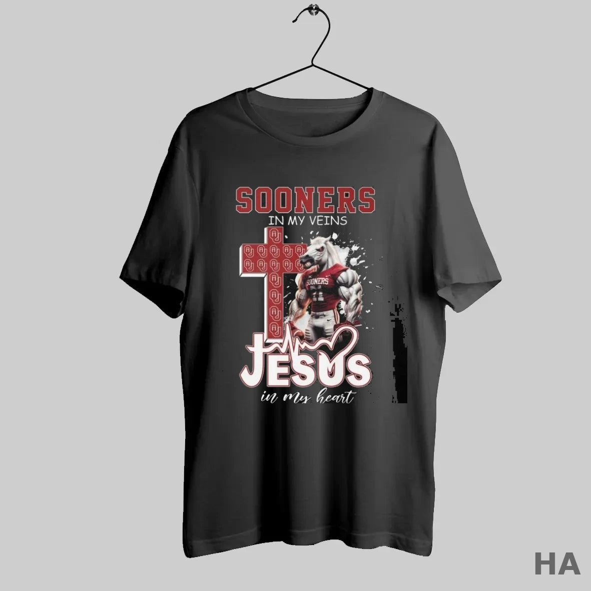 Official Oklahoma Sooners In My Veins Jesus In My Heart Mascot 2025