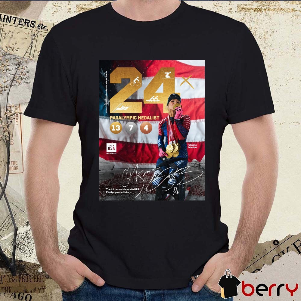 Oksana Master 24 Paralympic Medalist The Third-Most Decorated US Paralympian In History Signature Poster t-shirt