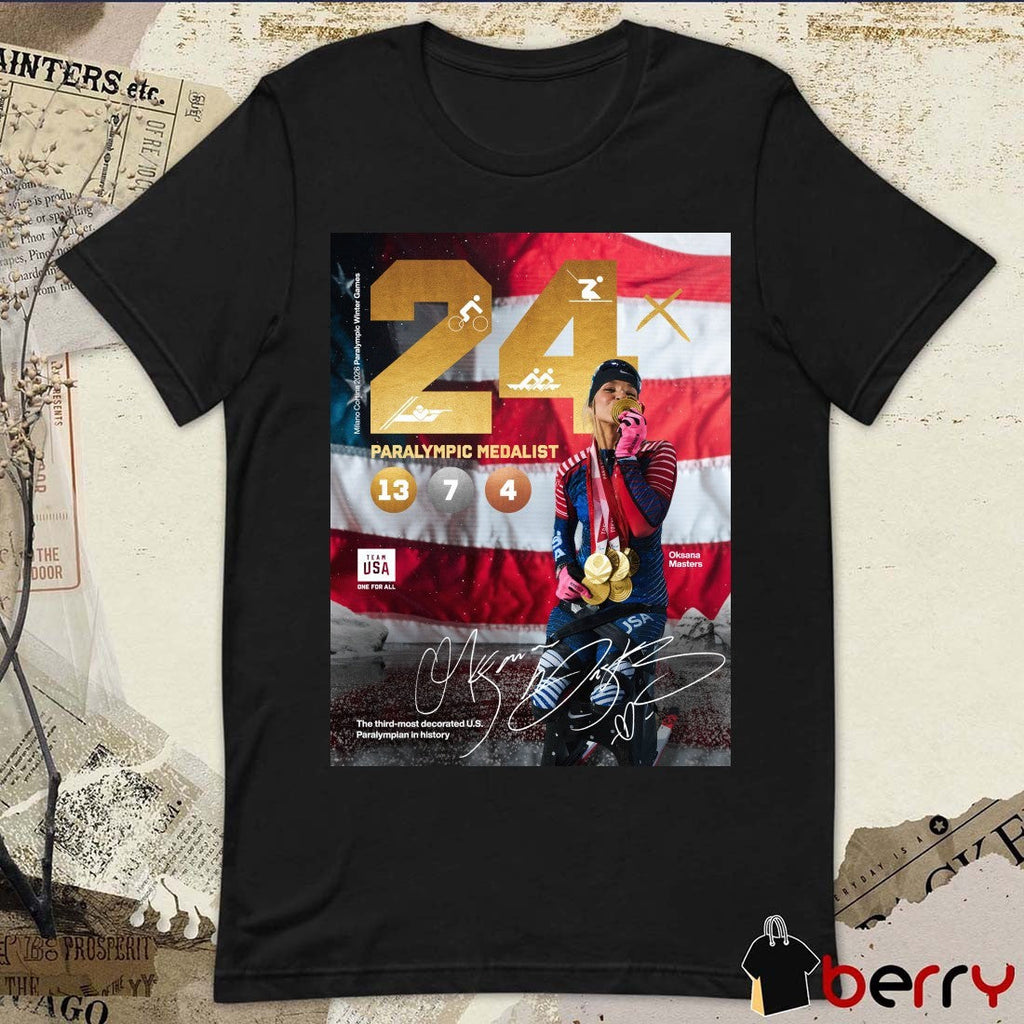 Oksana Master 24 Paralympic Medalist The Third-Most Decorated US Paralympian In History Signature Poster t-shirt
