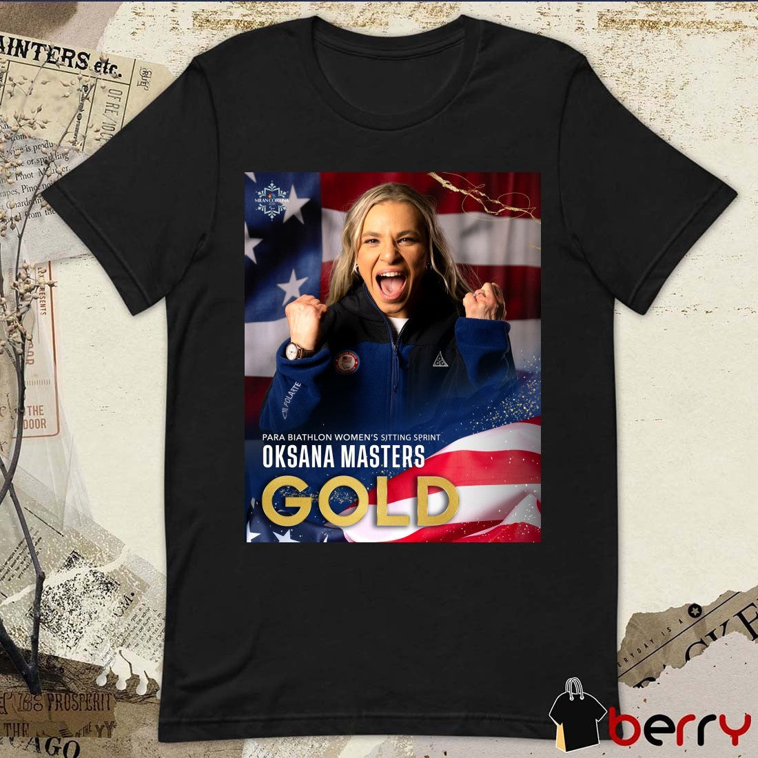 Oksana Masters Gold Medal Para Biathlon Women’s Sitting Sprint Poster t-shirt
