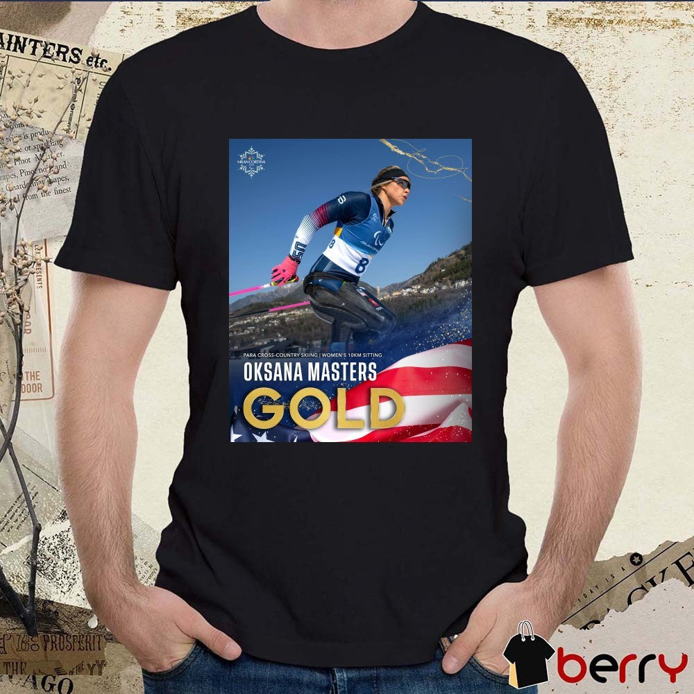 Oksana Masters Para Cross-Country Skiing Men’s 10km Sitting Gold Medal Poster t-shirt