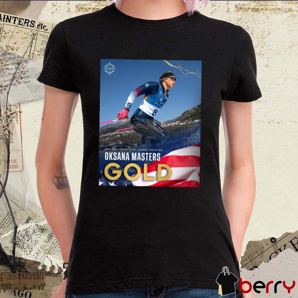 Oksana Masters Para Cross-Country Skiing Men’s 10km Sitting Gold Medal Poster t-shirt
