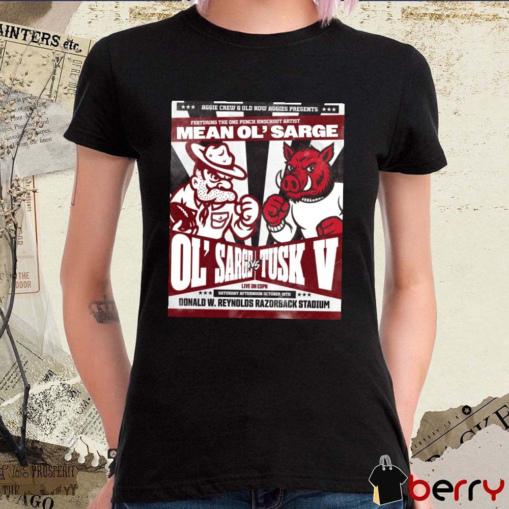 Ol’ Sarge Vs Tusk V October 18th 2025 Donald W. Reynolds Razorback Stadium Poster t-shirt