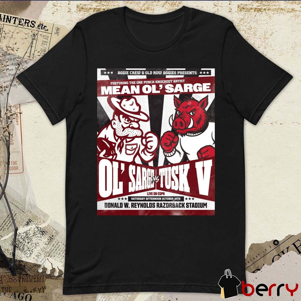 Ol’ Sarge Vs Tusk V October 18th 2025 Donald W. Reynolds Razorback Stadium Poster t-shirt