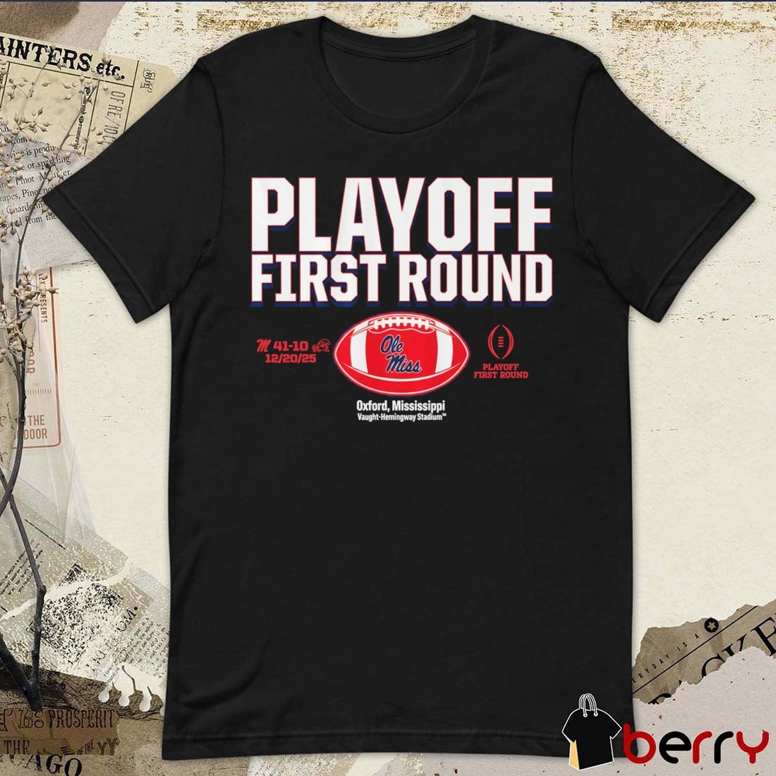 Ole Miss Rebels 2025 CFP First Round Winner Oxford Mississippi Vaught-Hemingway Stadium 12.20.25 t-shirt