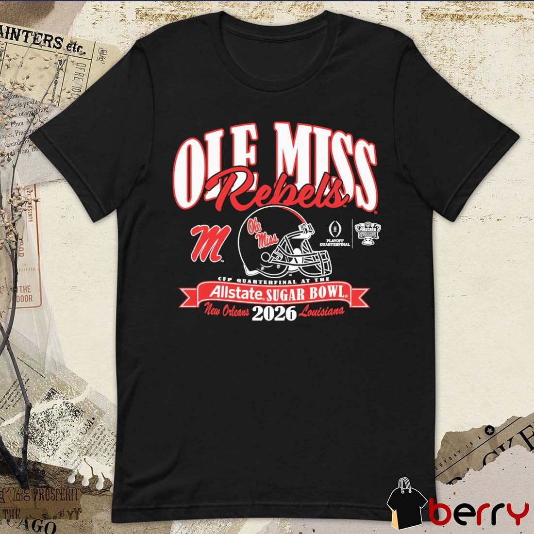 Ole Miss Rebels College Football Playoff 2026 Allstate Sugar Bowl New Orleans Louisiana Helmet t-shirt