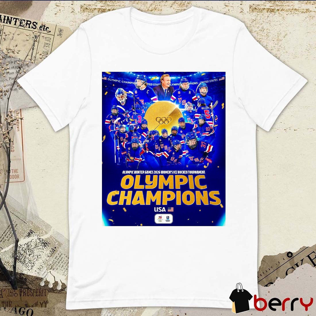 Olympic Winter Games 2026 Women’s Ice Hockey Tournament Olympic Champions Gold Medal t-shirt