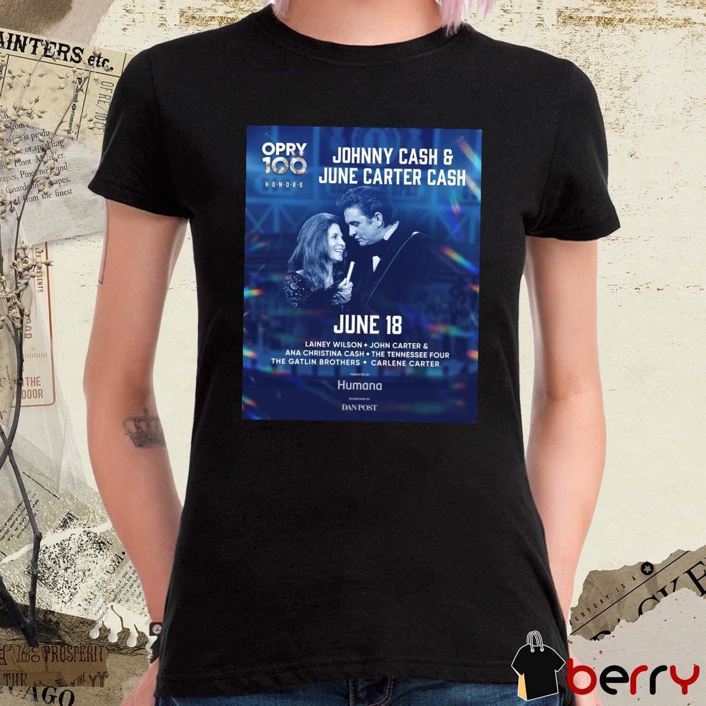 Opry 100 Honors celebrates Johnny Cash & June Carter Cash June 18, 2025 Lainey Wilson John Carter t-shirt