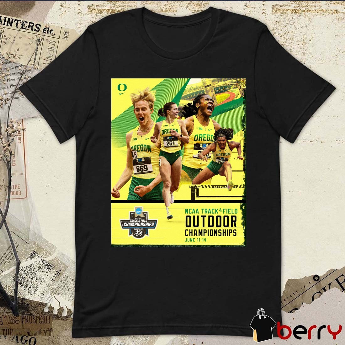 Oregon Ducks 2025 NCAA Track & Field Outdoor Championships June 11-14 Poster t-shirt