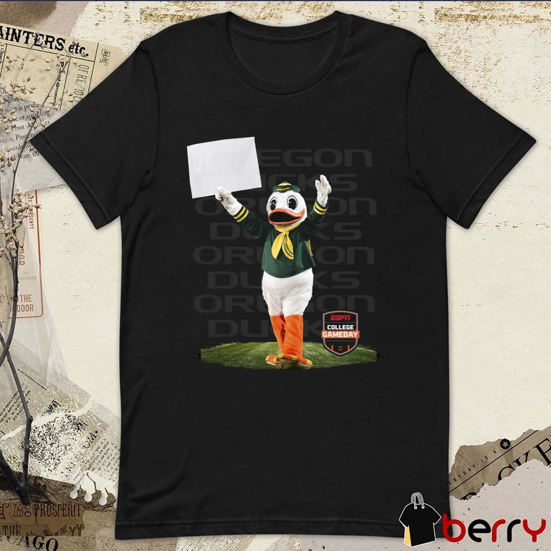 Oregon Ducks Football ESPN College GameDay Sign 2025 Mascot t-shirt