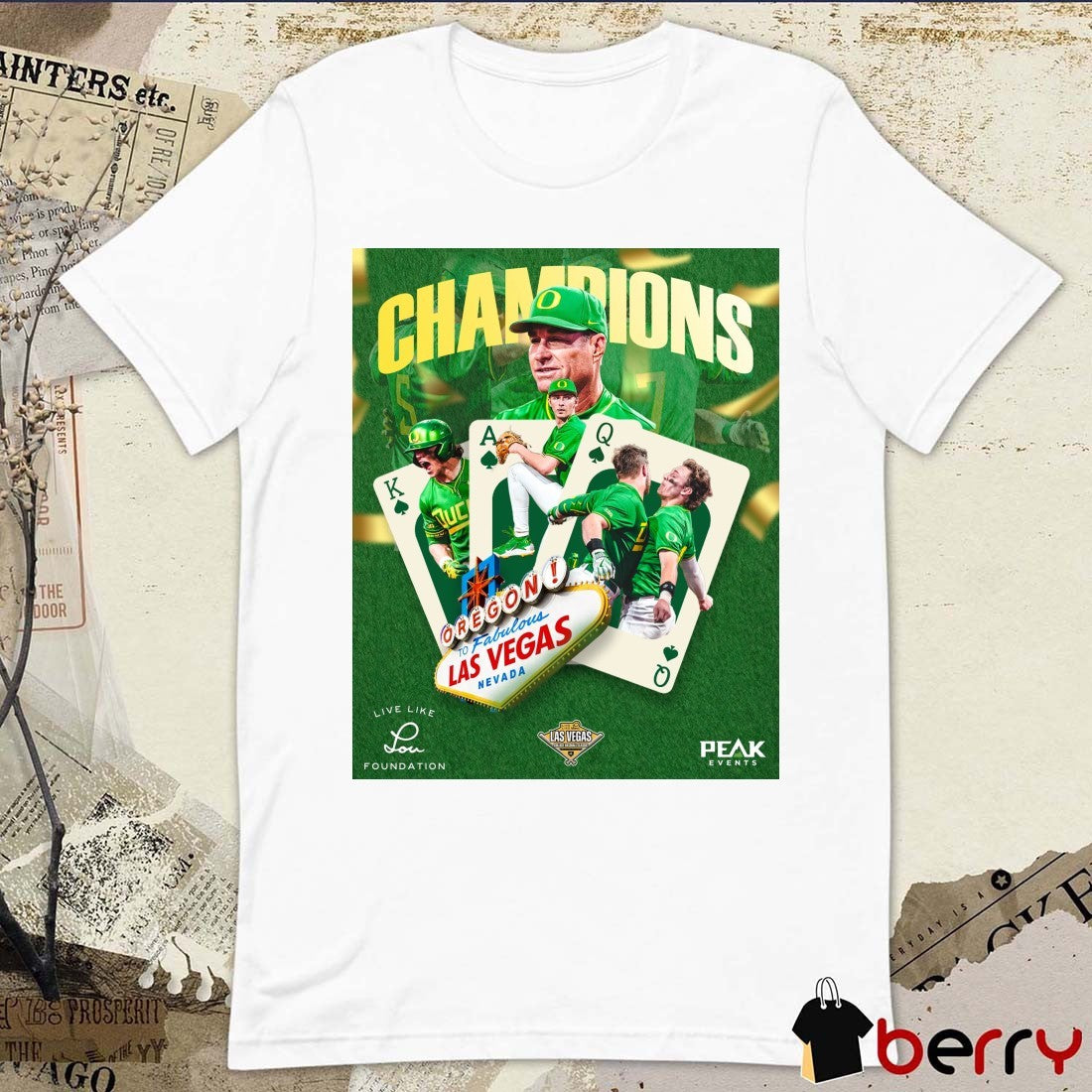 Oregon Ducks To Fabulous Las Vegas Nevada 2026 Live Like Lou Las Vegas Classic Champions Poster t-shirt