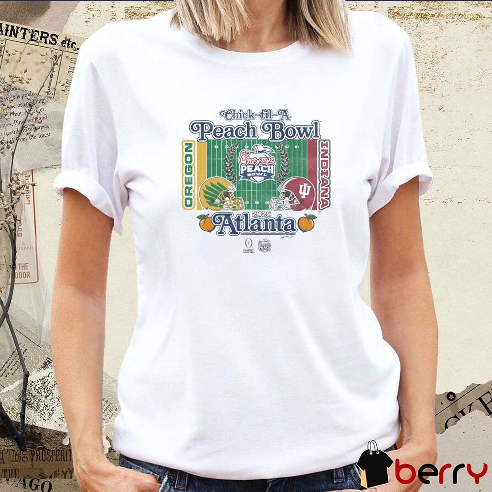 Oregon Ducks Vs Indiana Hoosiers 2026 Chick-fil-A Peach Bowl 2-Team t-shirt