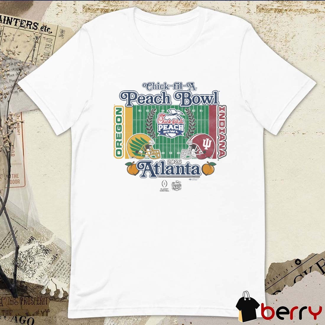 Oregon Ducks Vs Indiana Hoosiers 2026 Chick-fil-A Peach Bowl 2-Team t-shirt