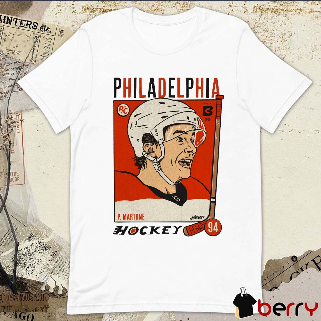 P. Martone 94 Philadelphia Flyers Hockey Team Vintage t-shirt