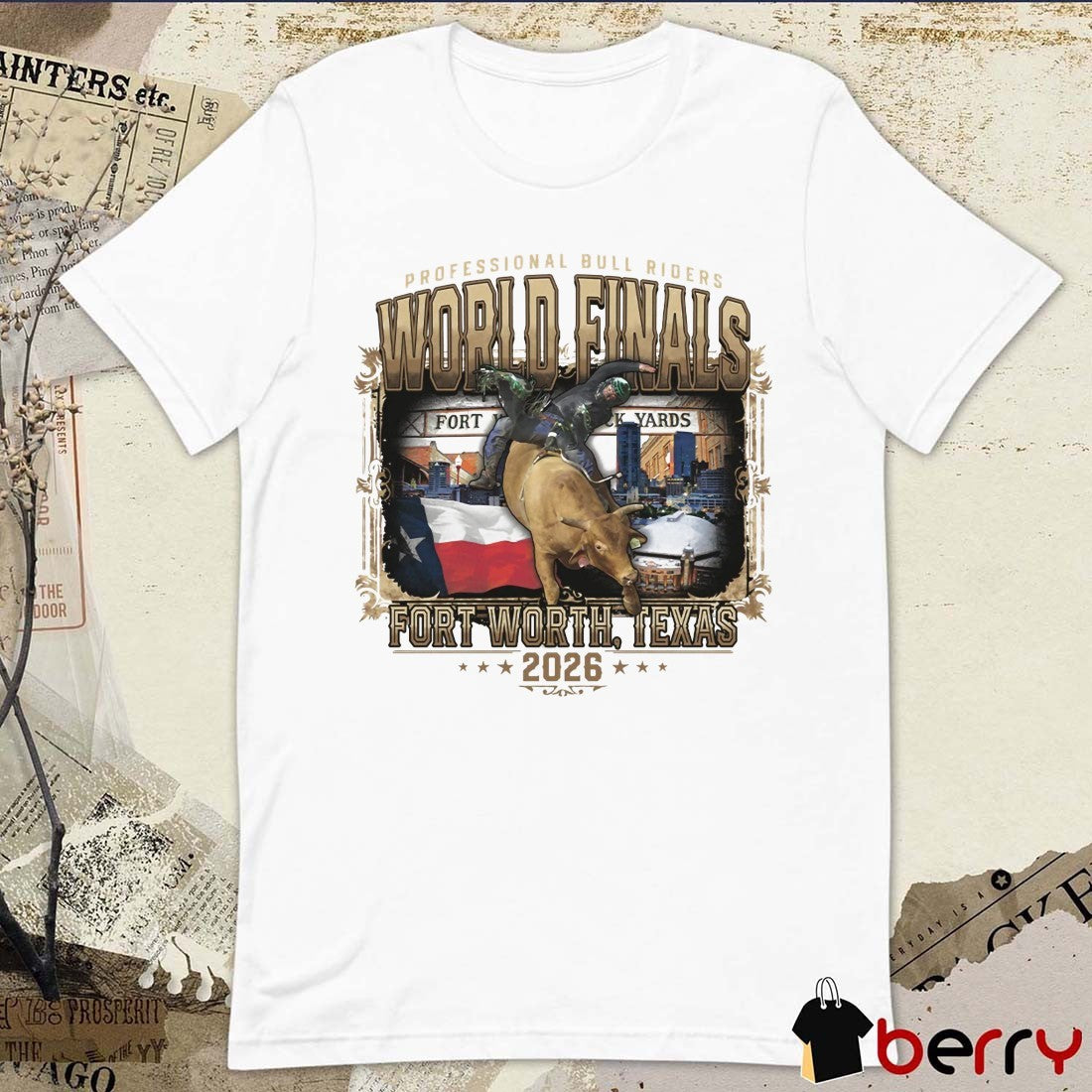 PBR 2026 World Finals Signature Sign Bull Riding Championship Fort Worth Texas t-shirt