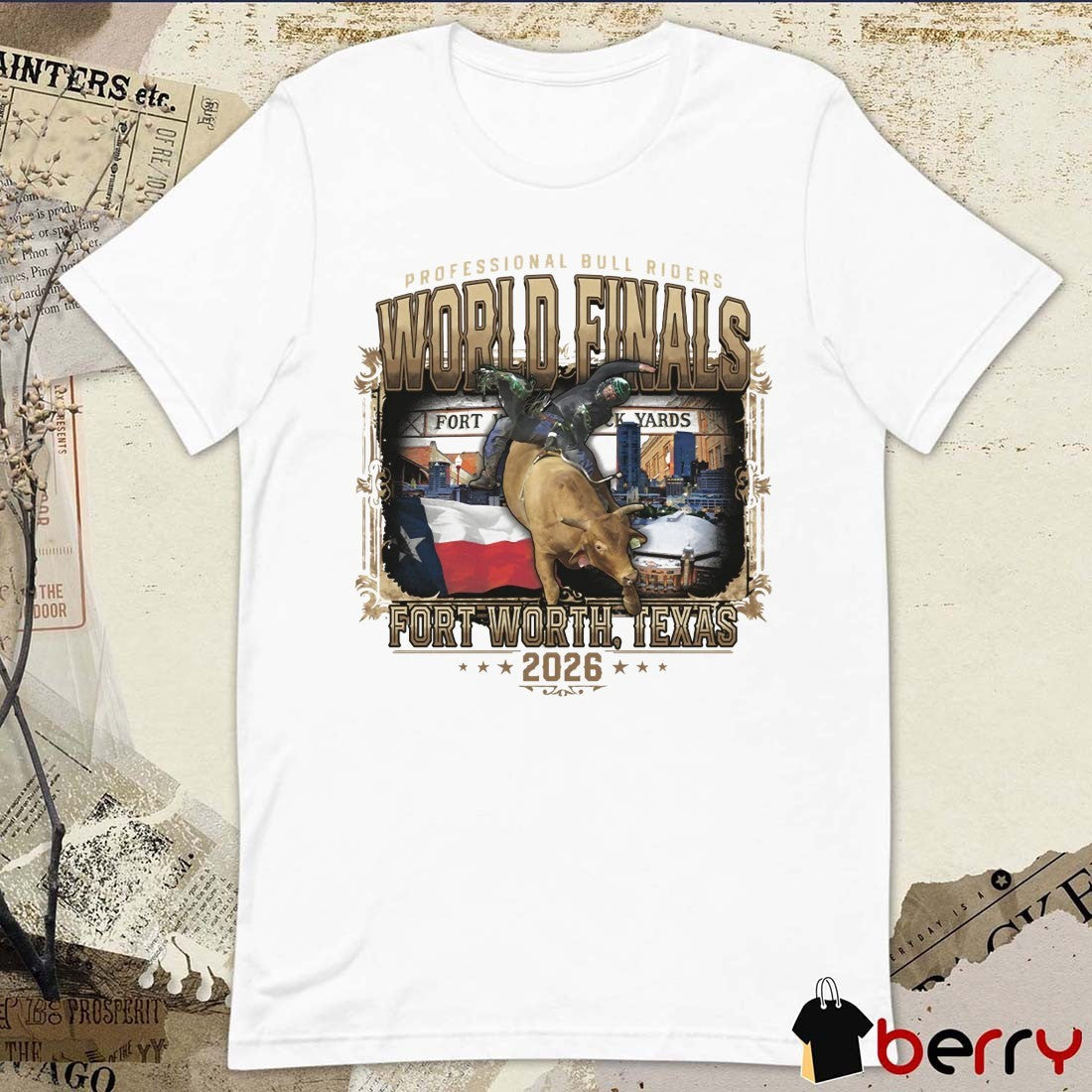 PBR 2026 World Finals Signature Sign Bull Riding Championship Fort Worth Texas t-shirt