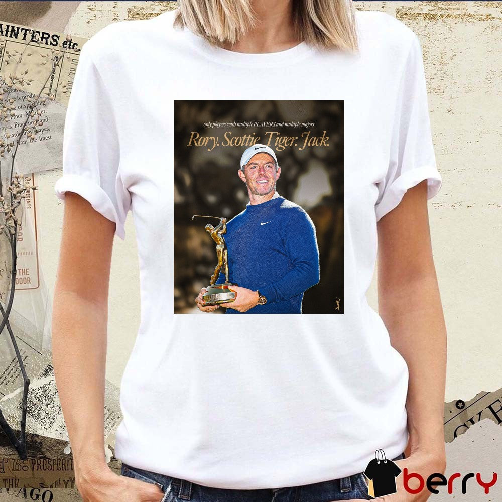 PGA Tour Rory McIlroy Only Players With Multiple Players And Multiple Majors Rory Scottie Tiger Fack Poster t-shirt