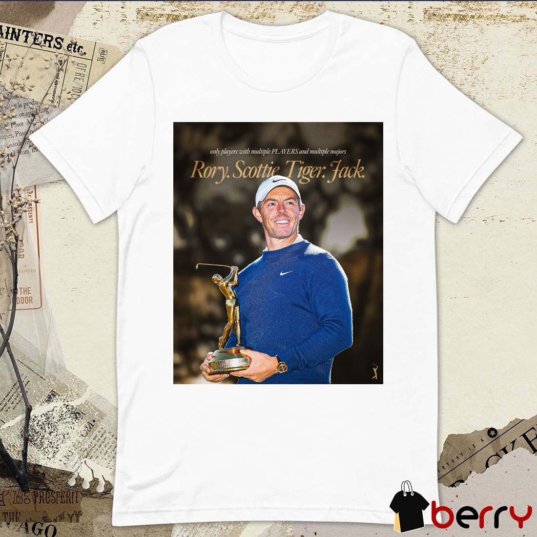 PGA Tour Rory McIlroy Only Players With Multiple Players And Multiple Majors Rory Scottie Tiger Fack Poster t-shirt
