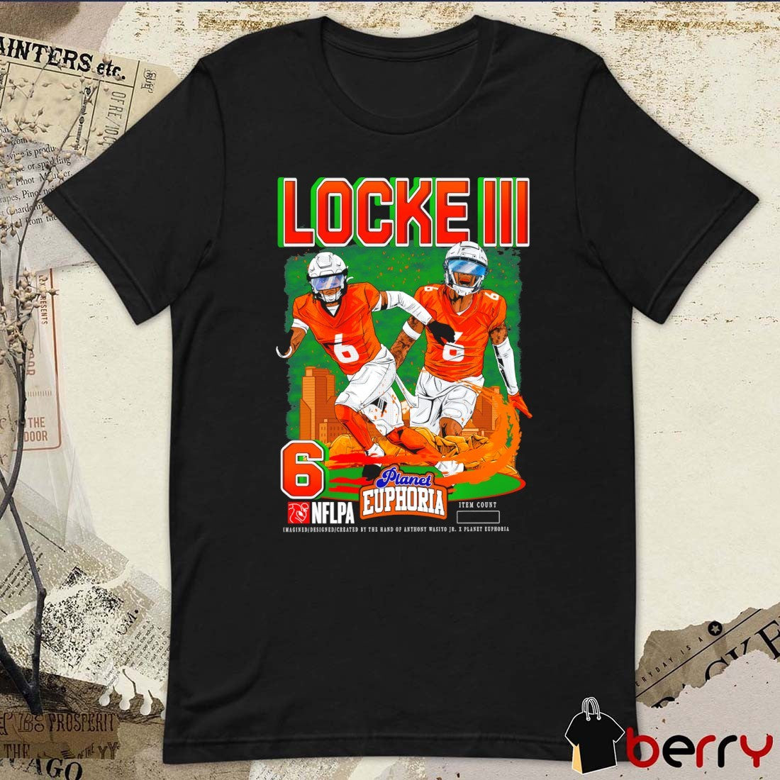 PJ Locke III Denver Broncos NFL Planet Euphoria Artwork t-shirt