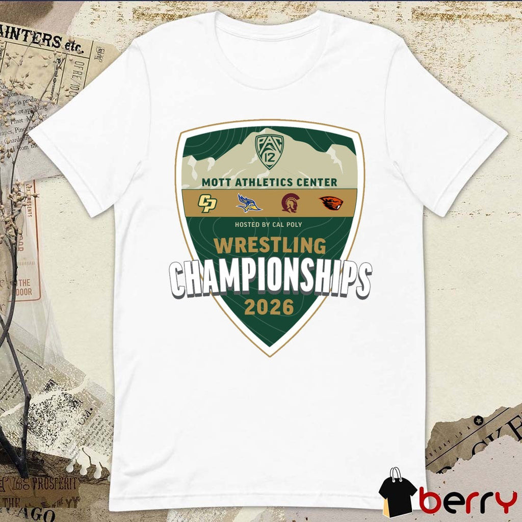 Pac 12 Mott Athletics Center Hosted By Cal Poly Wrestling Championships 2026 t-shirt