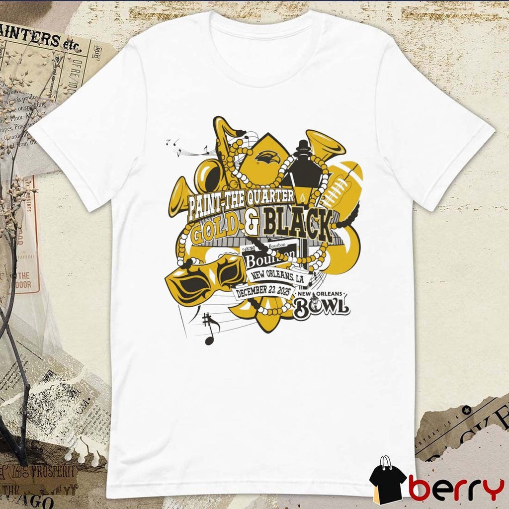Paint the Quarter Gold and Black New Orleans Bowl New Orleans, LA December 23, 2025 t-shirt