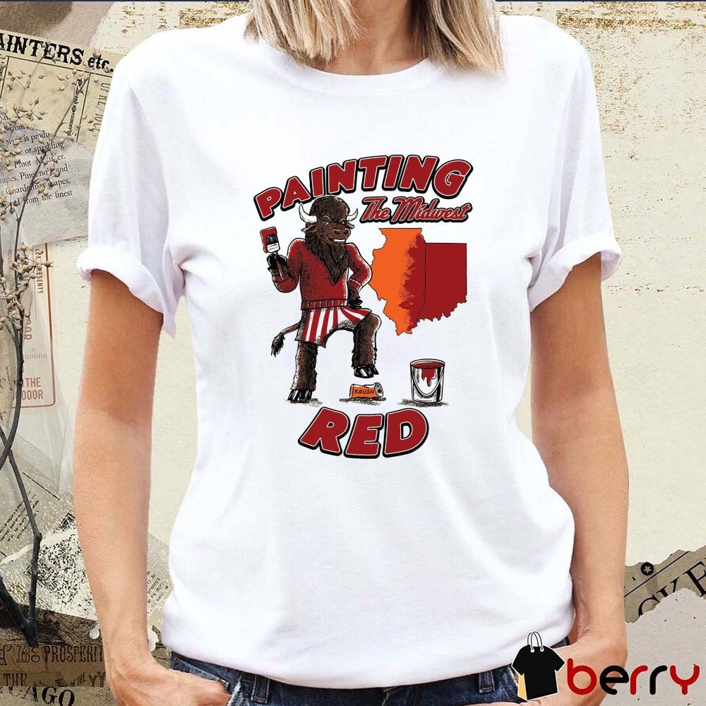 Painting The Midwest Red Indiana Hoosiers Win Illinois Fighting Illini Mascot t-shirt