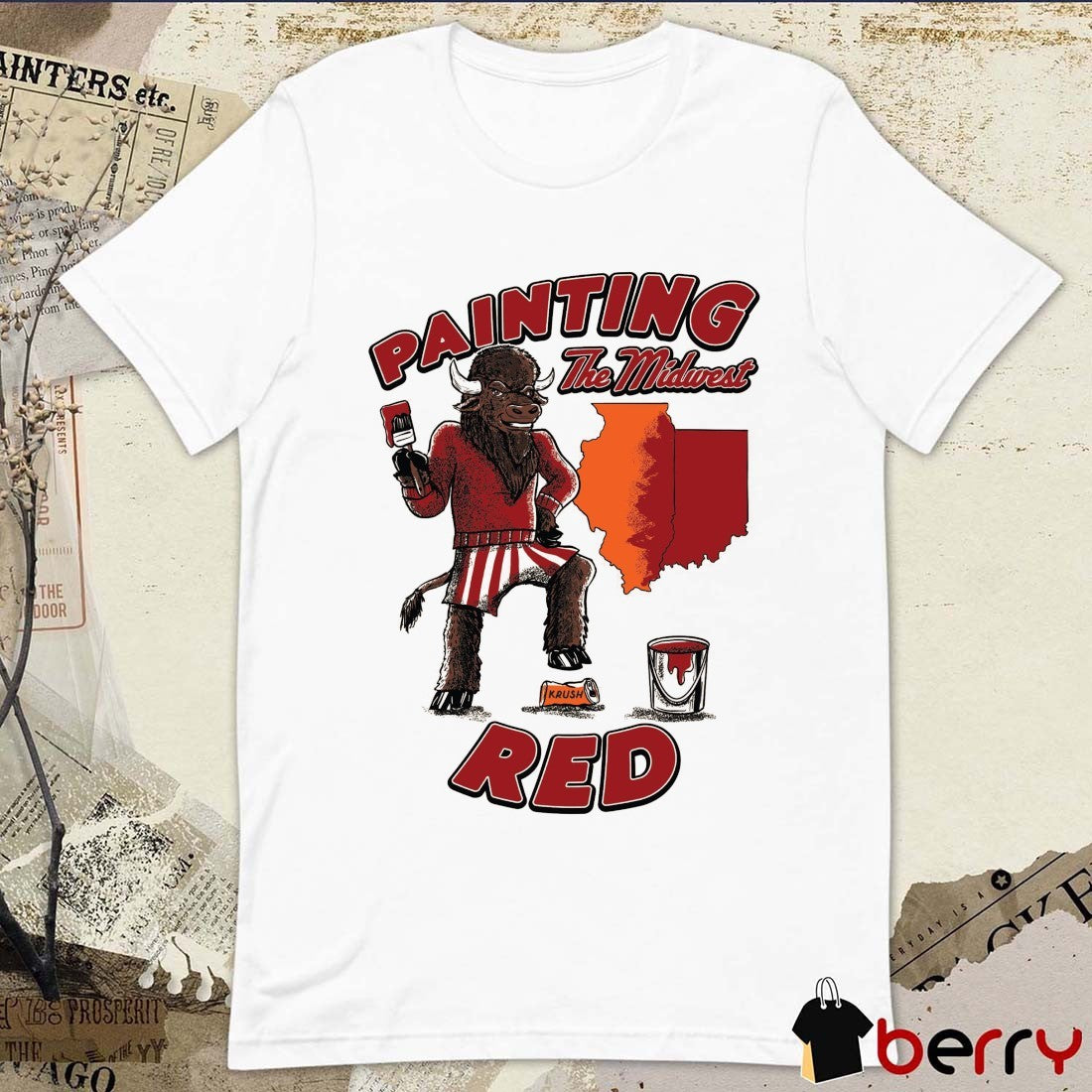 Painting The Midwest Red Indiana Hoosiers Win Illinois Fighting Illini Mascot t-shirt