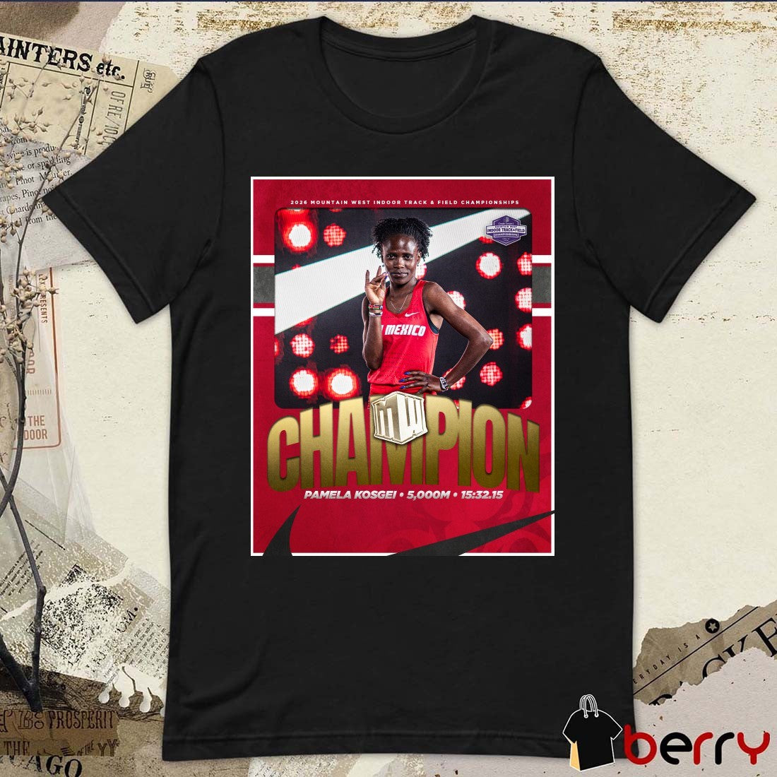 Pamela Kosgei 5,000m Title 2026 Mountain West Indoor Track & Field Championships Poster t-shirt