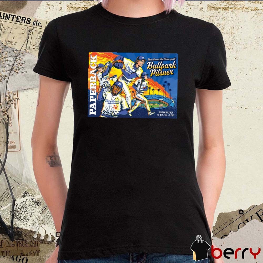 Paperback Here Comes The Three-Peat Ballpark Pilsner Poster t-shirt