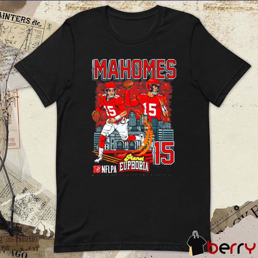 Patrick Mahomes V3 Kansas City Chiefs NFL Football Planet Euphoria Artwork 2025 t-shirt