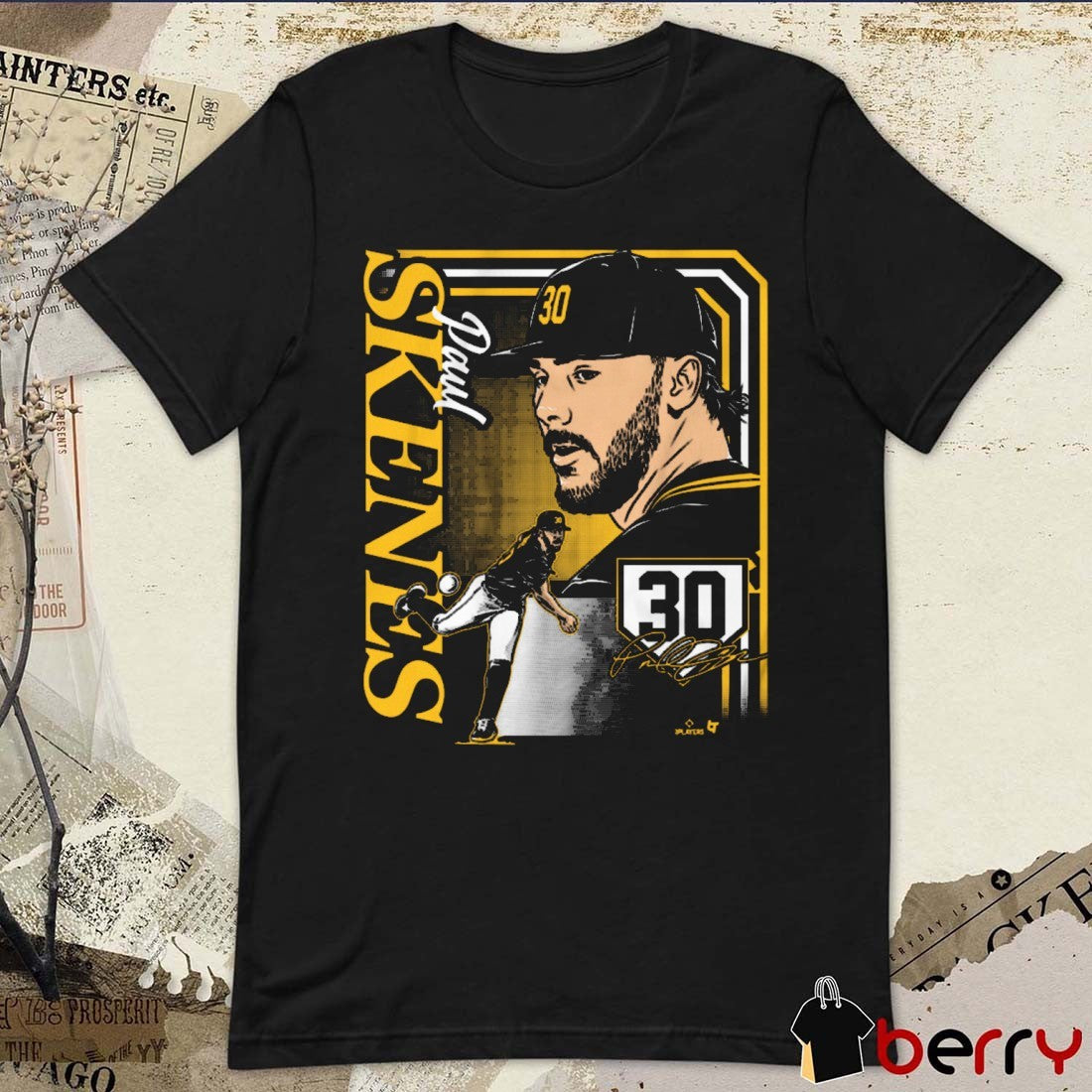Paul Skenes 30 Pittsburgh Pirates MLB Collage Frame Signature t-shirt