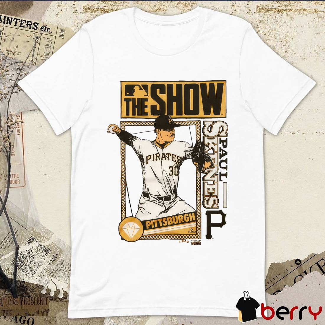 Paul Skenes MLB The Show Pittsburgh Pirates 2025 Cartoon t-shirt