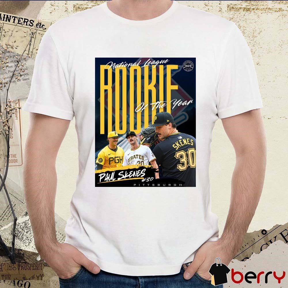 Paul Skenes Pittsburgh Pirates BBWAA 2024 National League Rookie of The Year Poster t-shirt