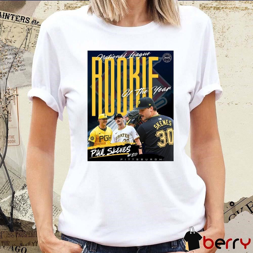 Paul Skenes Pittsburgh Pirates BBWAA 2024 National League Rookie of The Year Poster t-shirt