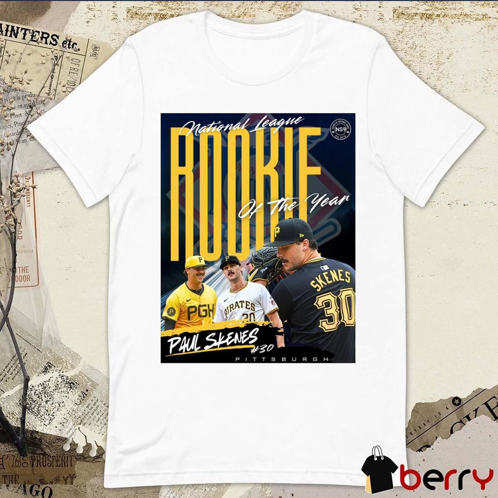 Paul Skenes Pittsburgh Pirates BBWAA 2024 National League Rookie of The Year Poster t-shirt