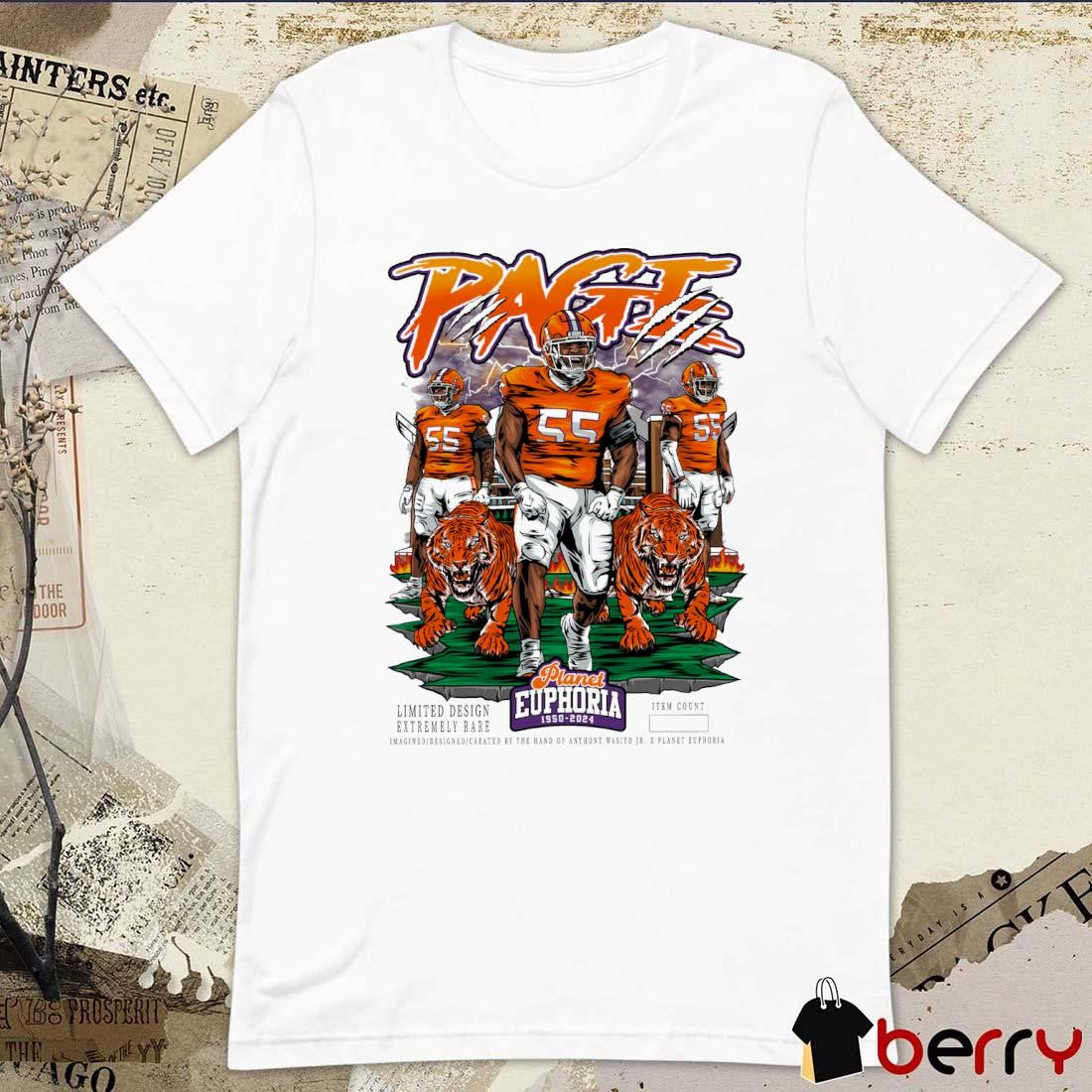Payton Page Clemson Tigers Planet Euphoria Artwork t-shirt