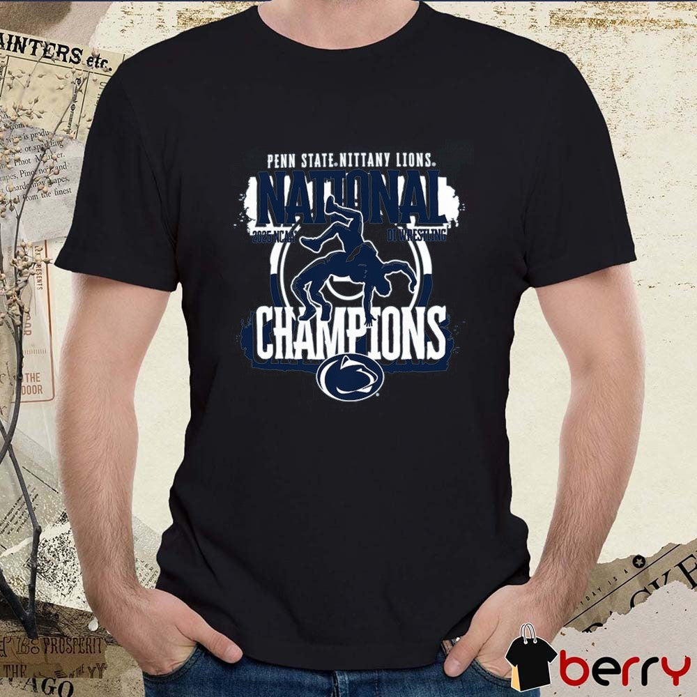 Penn State Nittany Lions NCAA Tournament DI Wrestling National Champions Comfort Colors Painting 2025 t-shirt