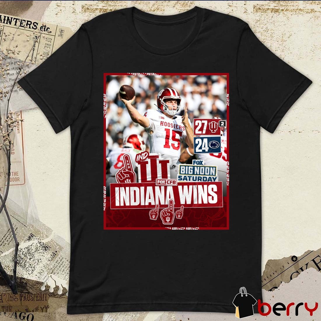 Penn State Nittany Lions Vs Indiana Hoosiers Final Score 24 – 27 Big Noon Saturday Poster t-shirt