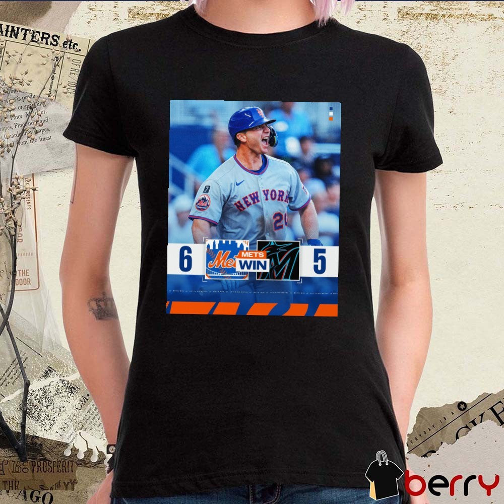 Pete Alonso New York Mets Win Miami Marlins Final Score 6 – 5 Let’s Go Mets Poster t-shirt