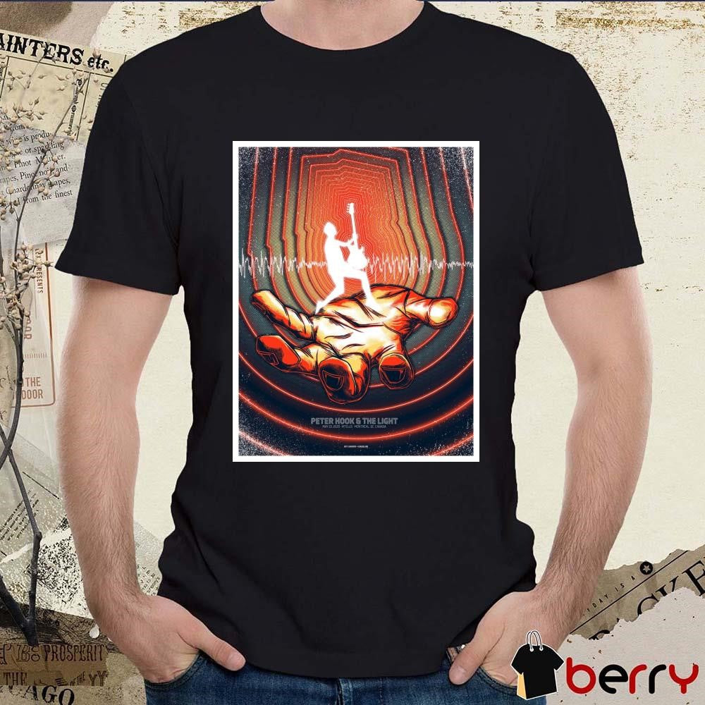 Peter Hook & The Light Mtelus Montreal, QC May 22 2025 Tour Poster t-shirt