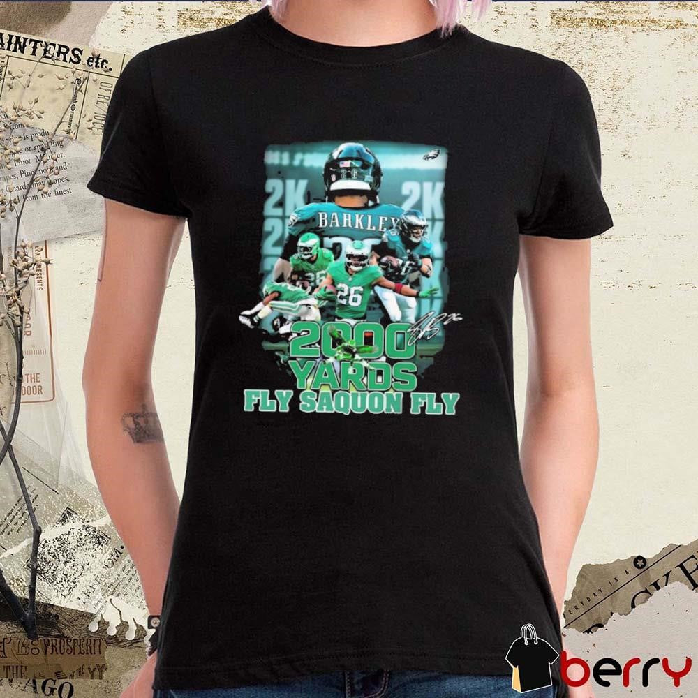 Philadelphia Eagles 2024 Barkley Saquon 200 Yards NFC East Champions Fly Saquon Fly Signature Graphic t-shirt