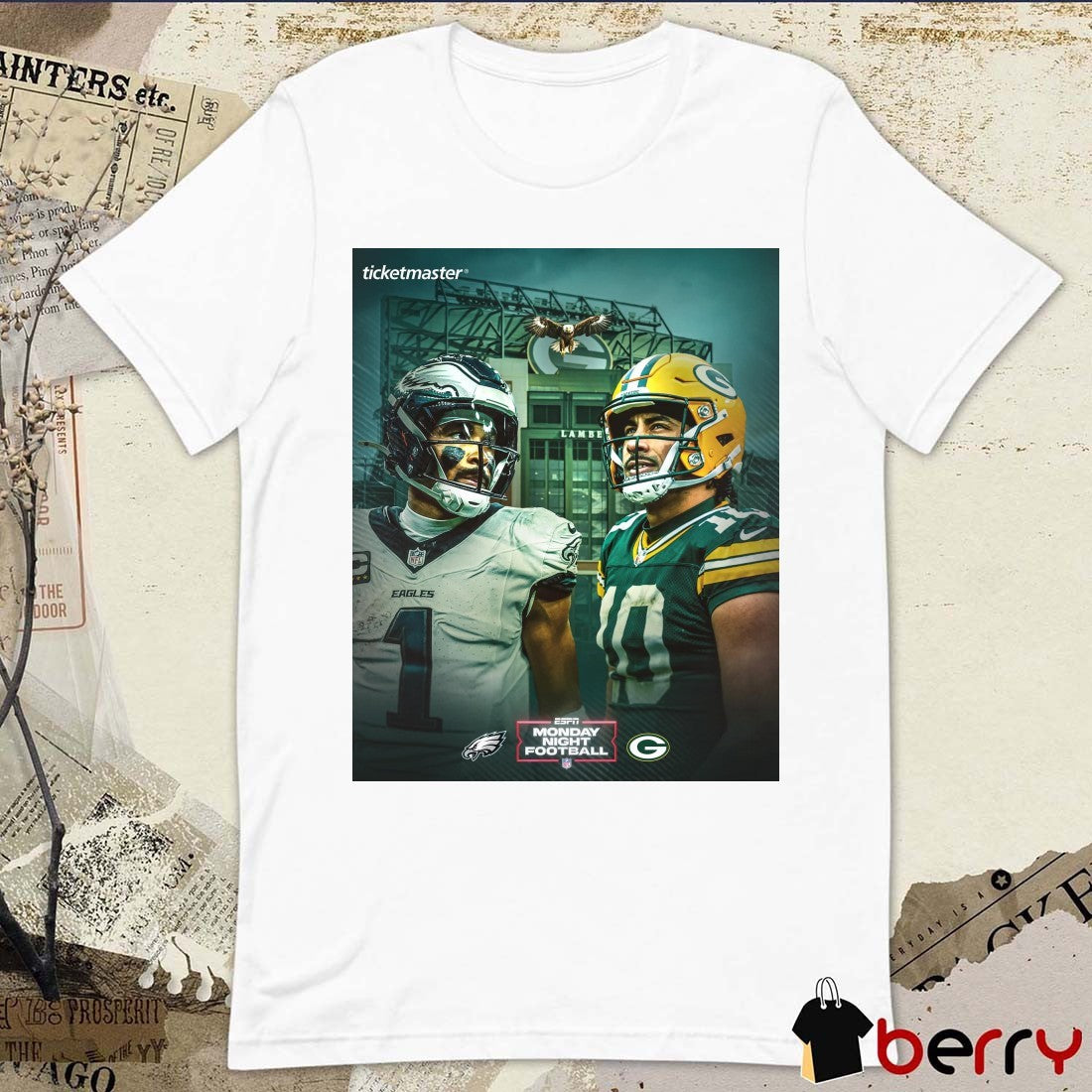 Philadelphia Eagles Vs Green Bay Packers Week 10 Monday Night Football Match 2025 Poster t-shirt