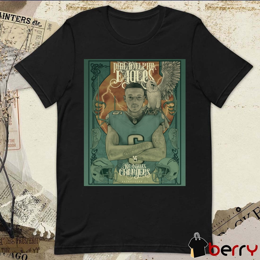 Philadelphia Eagles Vs Los Angeles Chargers Gameday December 08 2025 Poster t-shirt