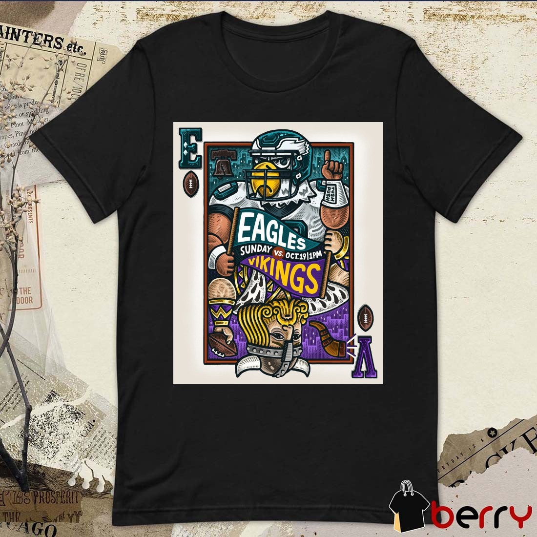 Philadelphia Eagles Vs Minnesota Vikings NFL Gameday October 19 2025 Poster t-shirt