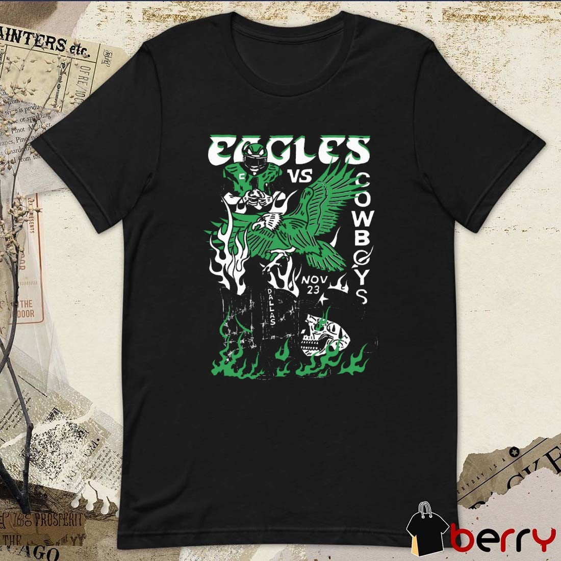 Philadelphia Eagles vs. Dallas Cowboys NFL Gameday November 23, 2025 Skull t-shirt